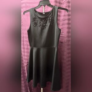 Desigual Black Sheath Mini Dress with Pink Accents